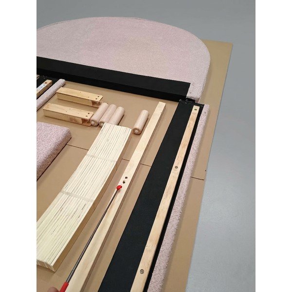 Růžová čalouněná dětská postel s roštem 140x200 cm MOON - II. jakost – Vipack-image-2