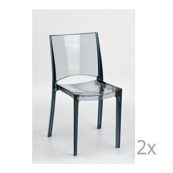 Sada 2 šedých jídelních židlí Castagnetti Canossa