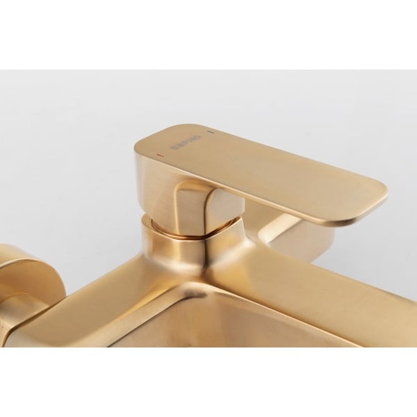 Nástěnná vanová baterie ve zlaté barvě (2 výstupy) Spy – Sapho-image-1