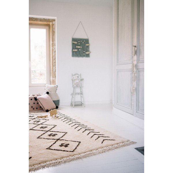 Krémový pratelný ručně tkaný bavlněný koberec 170x240 cm Bereber Rhombs – Lorena Canals-image-3