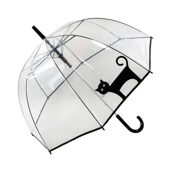Transparentní holový deštník Birdcage Standing Cat, ⌀ 84 cm