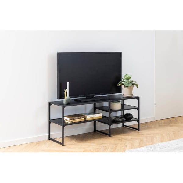 Černý TV stolek v dekoru jasanu 120x46 cm Seaford - Actona-image-1