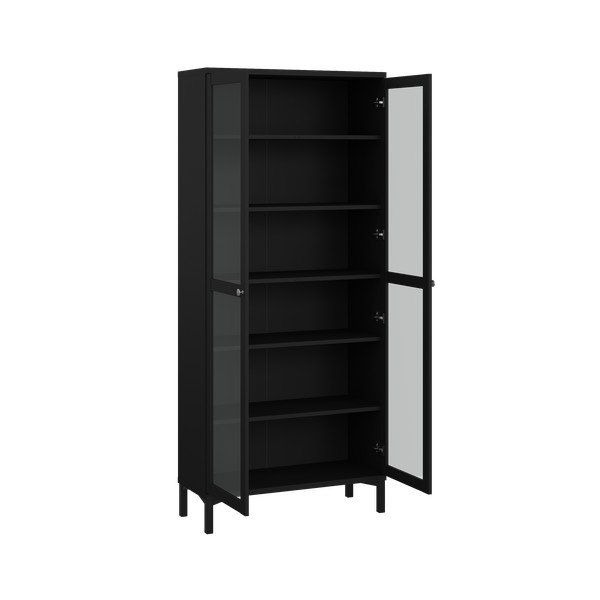 Černá vitrína 89x203 cm Roma – Tvilum-image-3