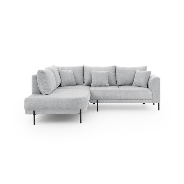 Světle šedá žinylková rohová pohovka (levý roh/do L) Mauris  – Ropez