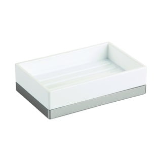 Bílá mýdlenka iDesign Clarity, 13 x 8 cm