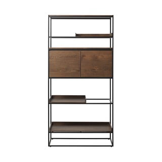 Černá knihovna v dekoru dubu 90x180 cm Rivoli - Unique Furniture