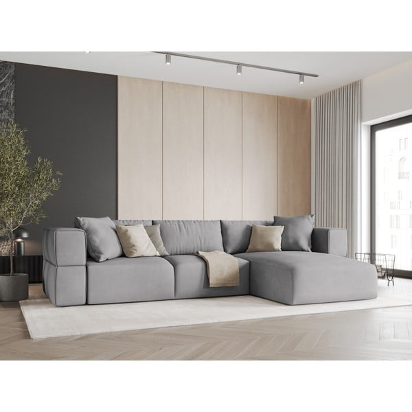 Světle šedá rohová pohovka, pravý roh Esther – Milo Casa-image-1