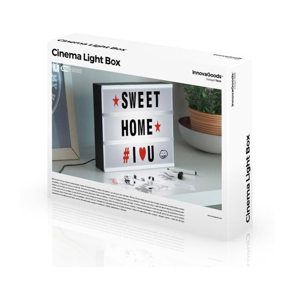 Světelná tabule s písmeny a tužkou InnovaGoods Cinema Box-image-3