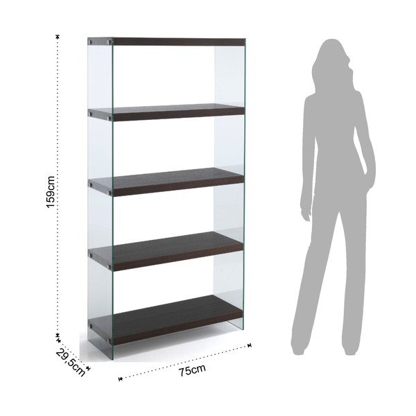 Tmavě hnědá knihovna Tomasucci Nancy, výška 159 cm-image-3