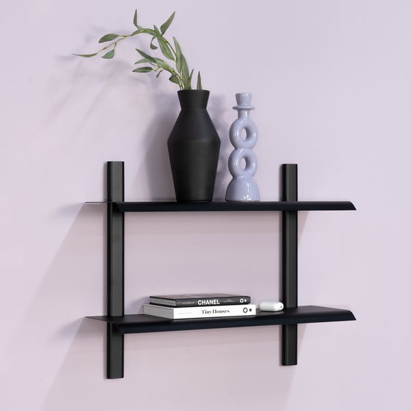 Černá patrová kovová police 60 cm Hola – Spinder Design-image-1