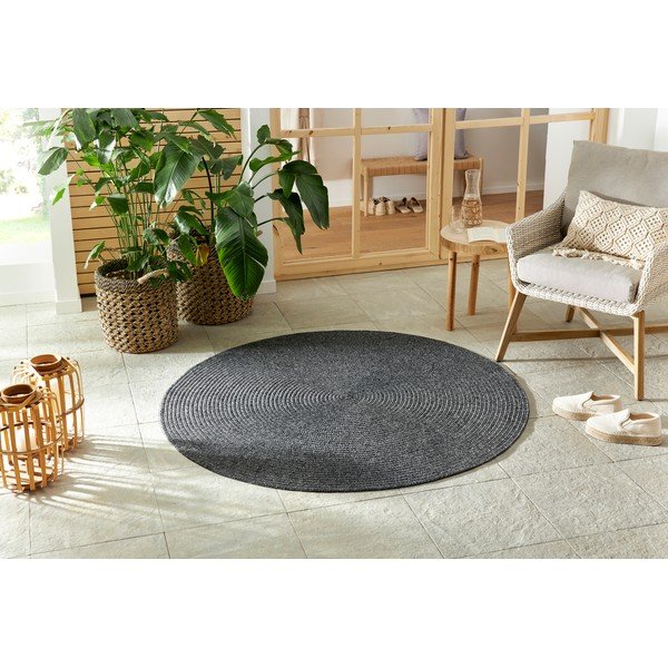 Šedý kulatý venkovní koberec ø 150 cm - NORTHRUGS-image-1