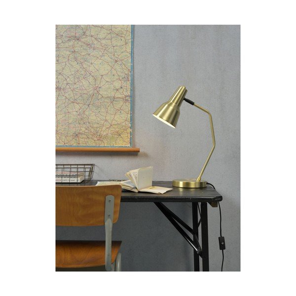 Stolní lampa s kovovým stínidlem ve zlaté barvě (výška 44 cm) Valencia – it's about RoMi-image-2