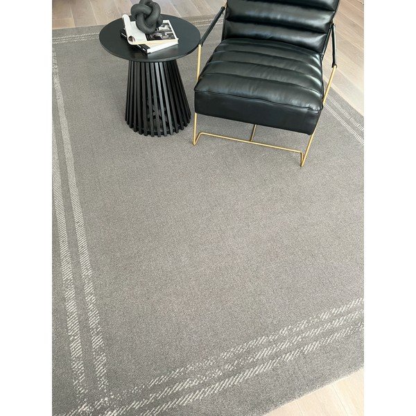 Světle šedý vlněný koberec 240x340 cm Calisia M Grid Rim – Agnella-image-1