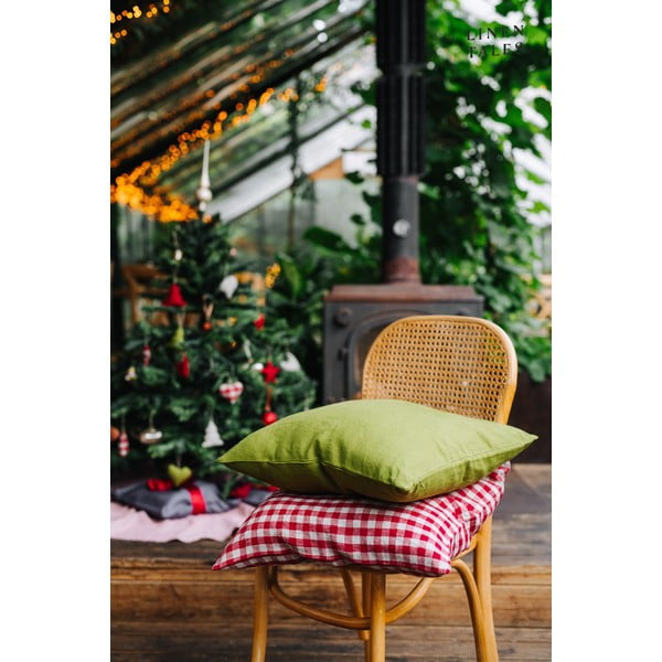 Lněný povlak na polštář 50x50 cm Red Gingham – Linen Tales-image-4