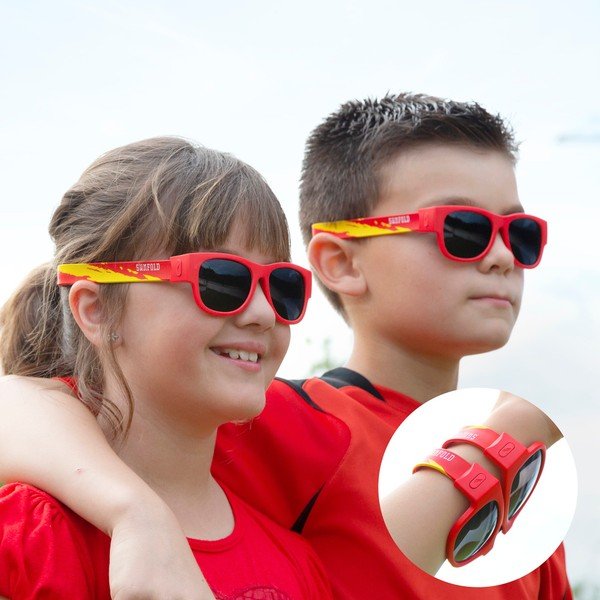 Červené sluneční srolovatelné dětské brýle InnovaGoods Sunfold Kids Mondial Spain-image-1