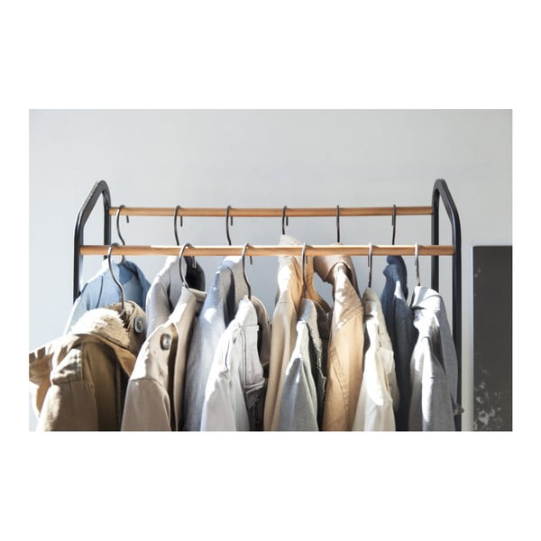 Černý kovový pojízdný stojan na oblečení Tower – YAMAZAKI-image-4