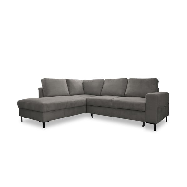 Šedá manšestrová rozkládací rohová pohovka (levý roh) Lofty Lilly – Miuform