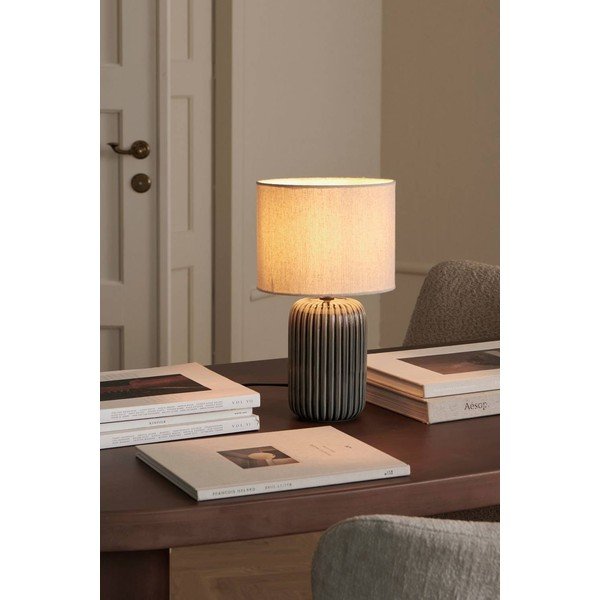 Šedá/béžová látková stolní lampa (výška 36 cm) Mizu – Ellos Home-image-1