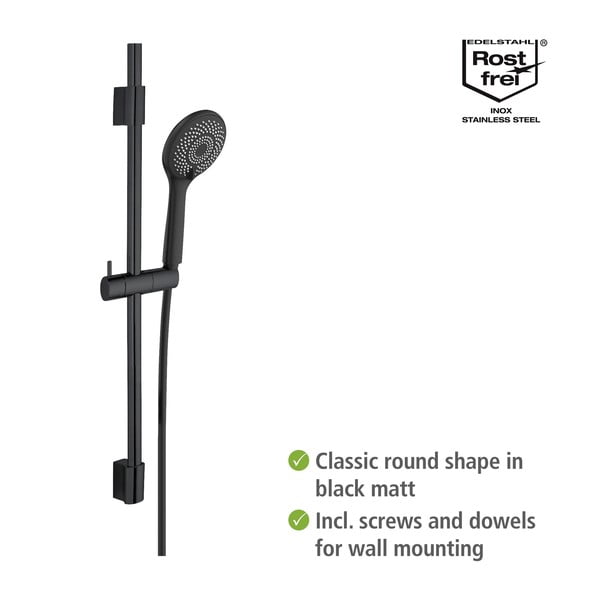 Černý sprchový set z nerezové oceli 70 cm Water Saving – Wenko-image-3
