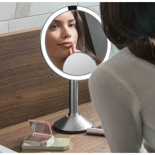 Kosmetické zvětšovací zrcadlo s osvětlením (5x) ø 20 cm Sensor Trio – simplehuman-image-3