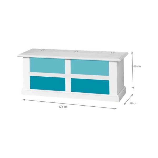Bílá truhla s modrými zásuvkami Evergreen House Chest-image-1