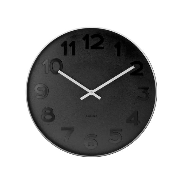 Černé hodiny Present Time Mr. Black, malé