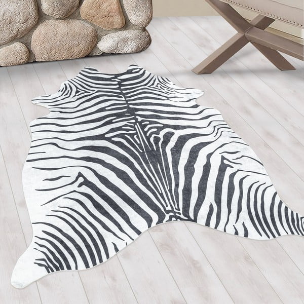 Černo-bílá syntetická kůže 100x135 cm Etosha – Ayyildiz Carpets-image-1