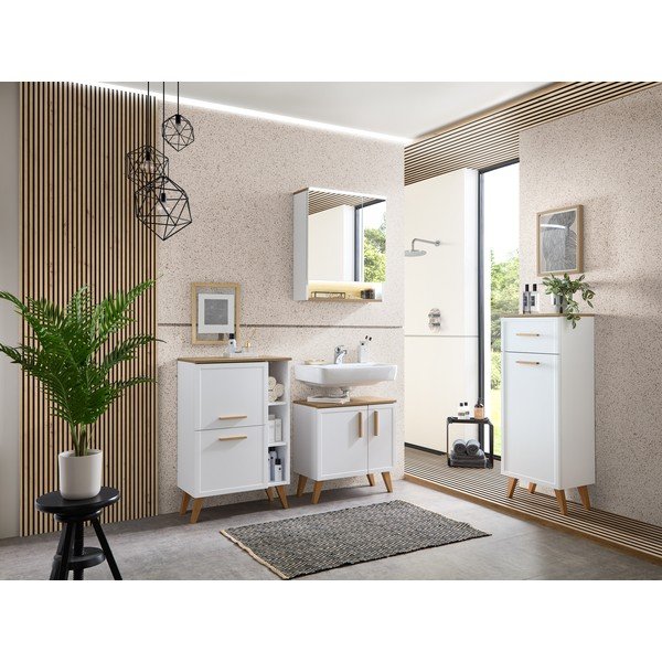 Bílá nízká/závěsná koupelnová skříňka 104x45 cm Quickset 383 – Pelipal-image-4