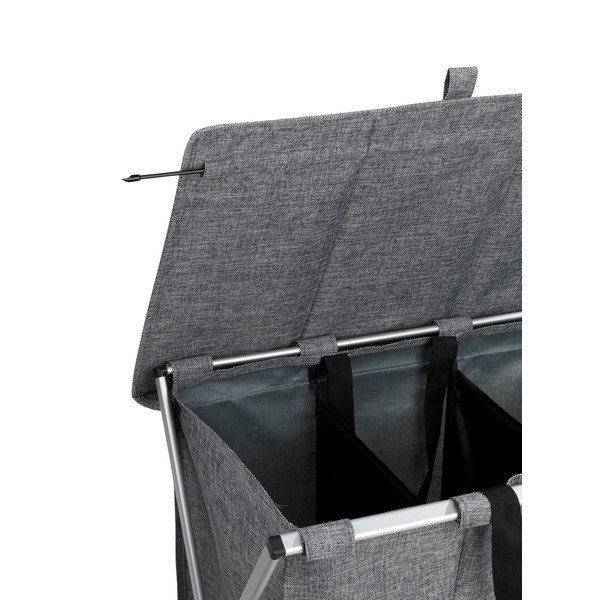 Šedý koš na prádlo se 3 oddíly Wenko Trio, objem 118 l-image-4