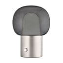 Hliníková LED stolní lampa ve stříbrné barvě se skleněným stínidlem (výška 32 cm) Iris – Blomus