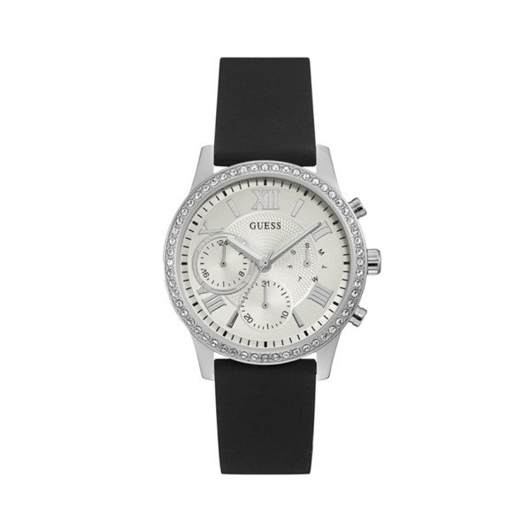 Dámské hodinky s černým silikonovým páskem Guess W1135L5