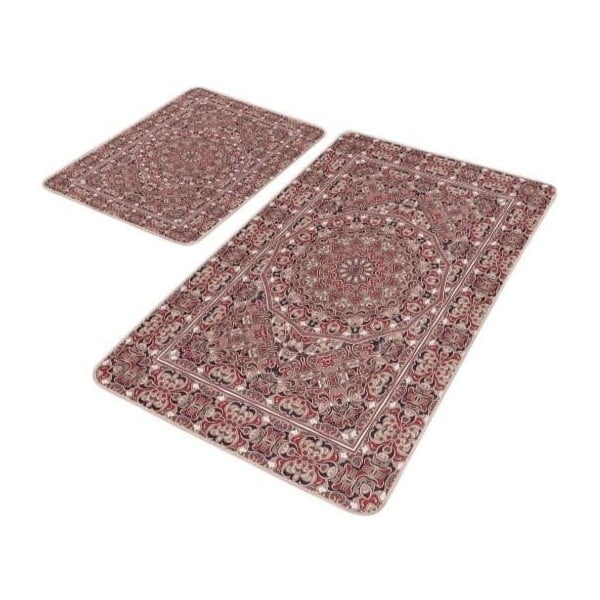 Hnědé sametové koupelnové předložky v sadě 2 ks 60x100 cm – Mila Home