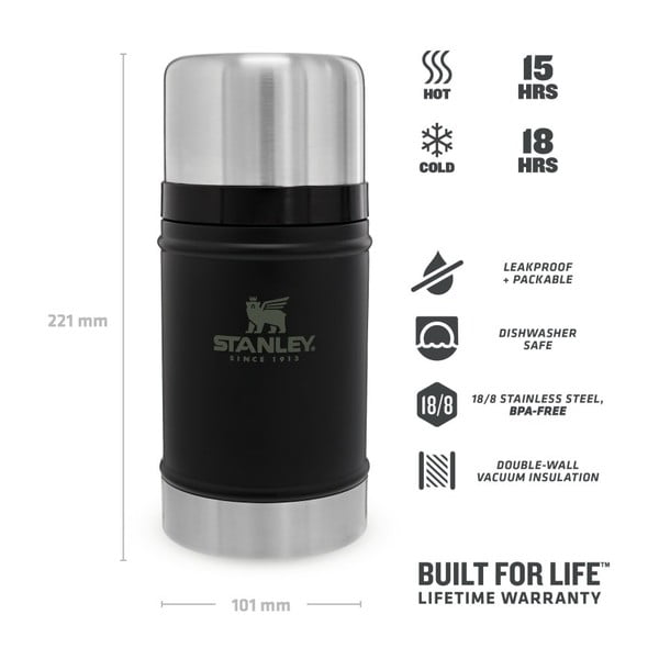 Černá termoska na jídlo z nerezové oceli 700 ml Legendary Classic Black – Stanley-image-4