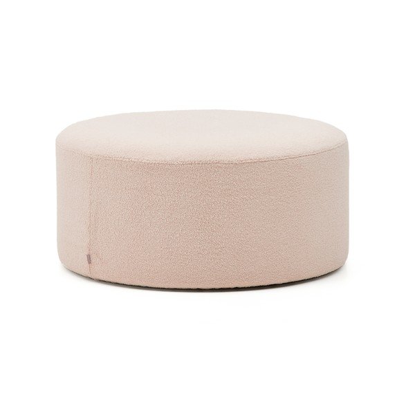 Světle růžový taburet z textilie bouclé Kaeli – Kave Home