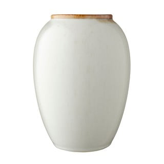 Krémová kameninová váza Bitz Basics Cream, výška 20 cm
