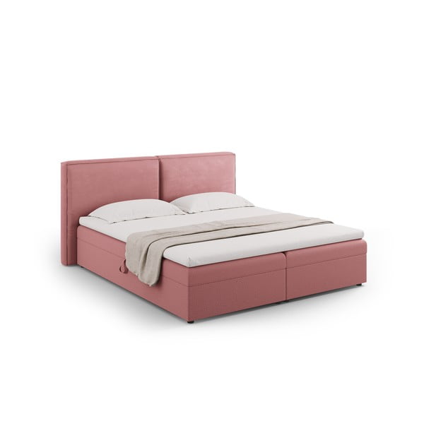 Růžová boxspring postel s úložným prostorem 140x200 cm Arendal – Cosmopolitan Design-image-2