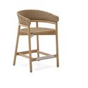 Dřevěná zahradní barová židle v přírodní barvě Arinella – Kave Home