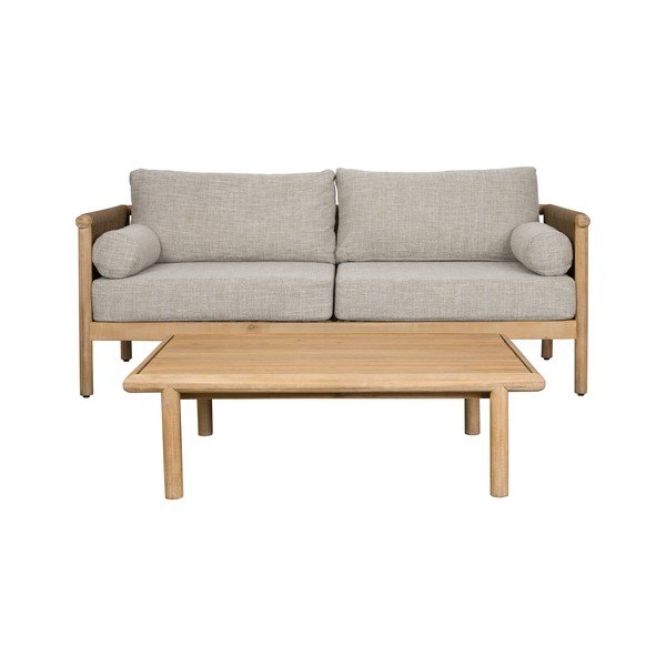 Šedobéžový čalouněný zahradní lounge set pro 3 osoby Oasis – Dutchbone