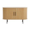 Komoda v dekoru dubu s posuvnými dveřmi v přírodní barvě 120x76x45 cm Nola – Unique Furniture