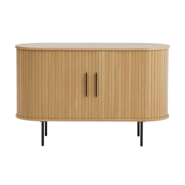 Komoda v dekoru dubu s posuvnými dveřmi v přírodní barvě 120x76x45 cm Nola – Unique Furniture