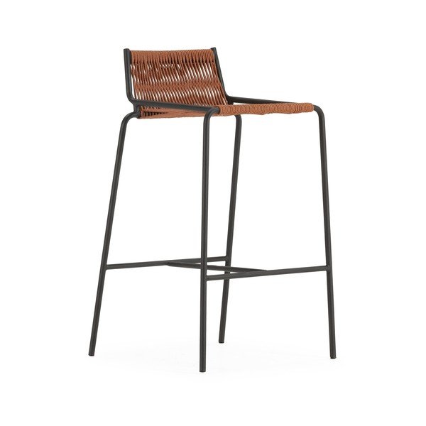 Kovová barová židle v terakotové barvě (výška sedáku 65 cm) Emily – Marckeric