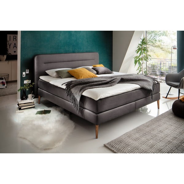 Antracitová boxspring postel 180x200 cm Massello – Meise Möbel-image-1