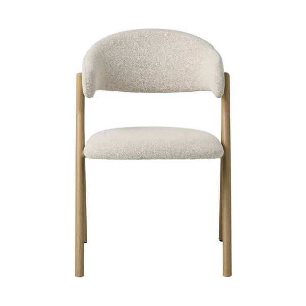 Krémové/v přírodní barvě čalouněné jídelní křeslo s područkami Frances – Unique Furniture-image-3