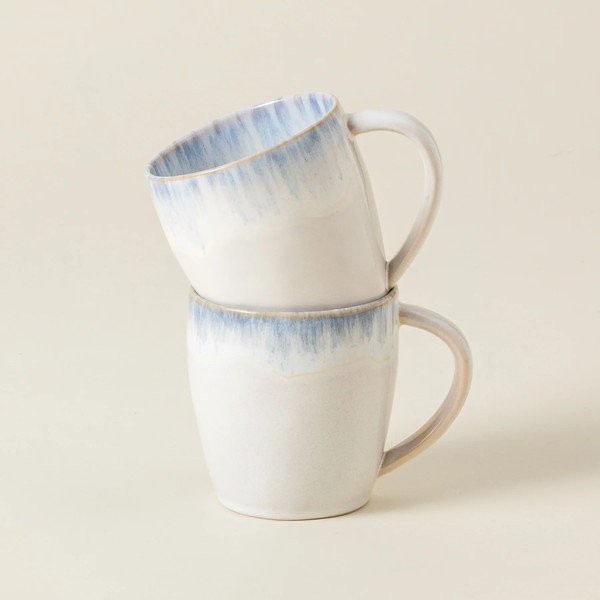 Hrnek z kameniny ve světle modro-bílé barvě 440 ml Brisa – Costa Nova-image-2