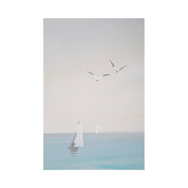 Ručně malovaný obraz v rámu z borovicového dřeva Mauro Ferretti Beach Lifebuoy, 30 x 90 cm-image-4