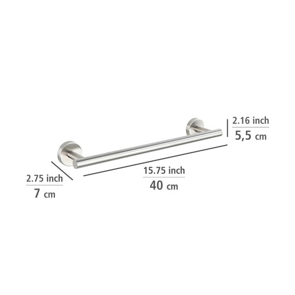 Nástěnný držák na ručníky z nerezové oceli v matně stříbrné barvě Bosio – Wenko-image-3