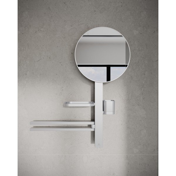 Nástěnné zrcadlo s poličkou a věšákem ø 33 cm ALU+ – Ideal Standard-image-1