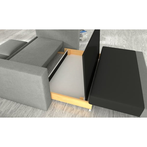 Světle šedá sametová rozkládací/s úložným prostorem pohovka 151 cm Wave – ELTAP-image-2