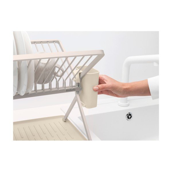 Béžový kovový dvoupatrový odkapávač 37x33 cm – Brabantia-image-3