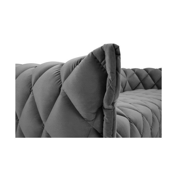 Světle šedá sametová pohovka 228 cm Flandrin – Interieurs 86-image-1